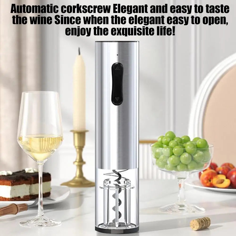 Ouvre-bouteille électrique rechargeable, extracteur de bouchon de vin, ouvre-bouteille en acier inoxydable, extracteur de bouchon de vin pour maison, cuisine, bar, extérieur.