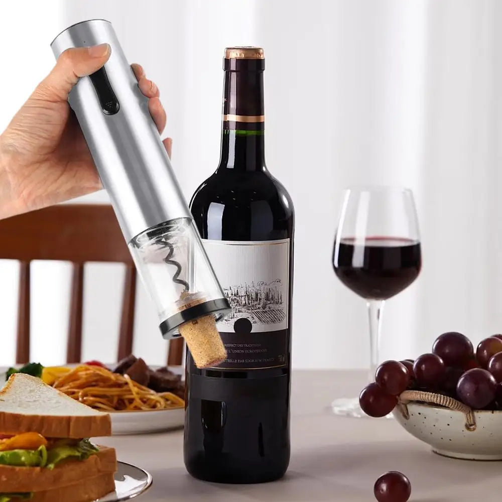 Ouvre-bouteille électrique rechargeable, extracteur de bouchon de vin, ouvre-bouteille en acier inoxydable, extracteur de bouchon de vin pour maison, cuisine, bar, extérieur.