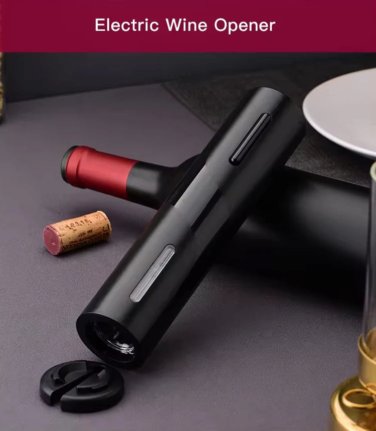 Multifunction Electric Automatic Corkscrew Wine Opener Set Wine stopper, Wine Pourer, Electric Bottle Opener with Storage Base